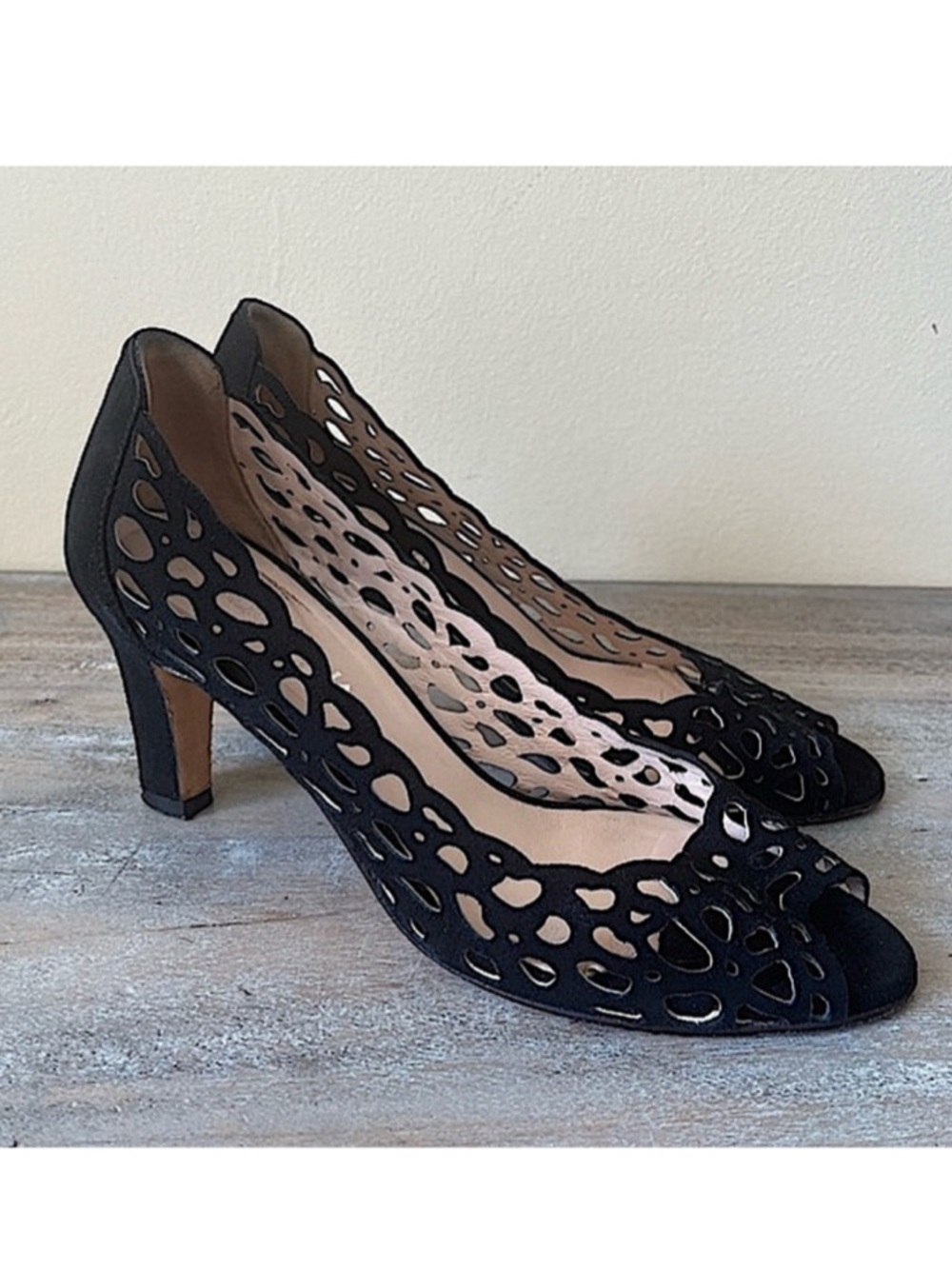 Aquatalia Suede Open Toe Heels Size 7.5
